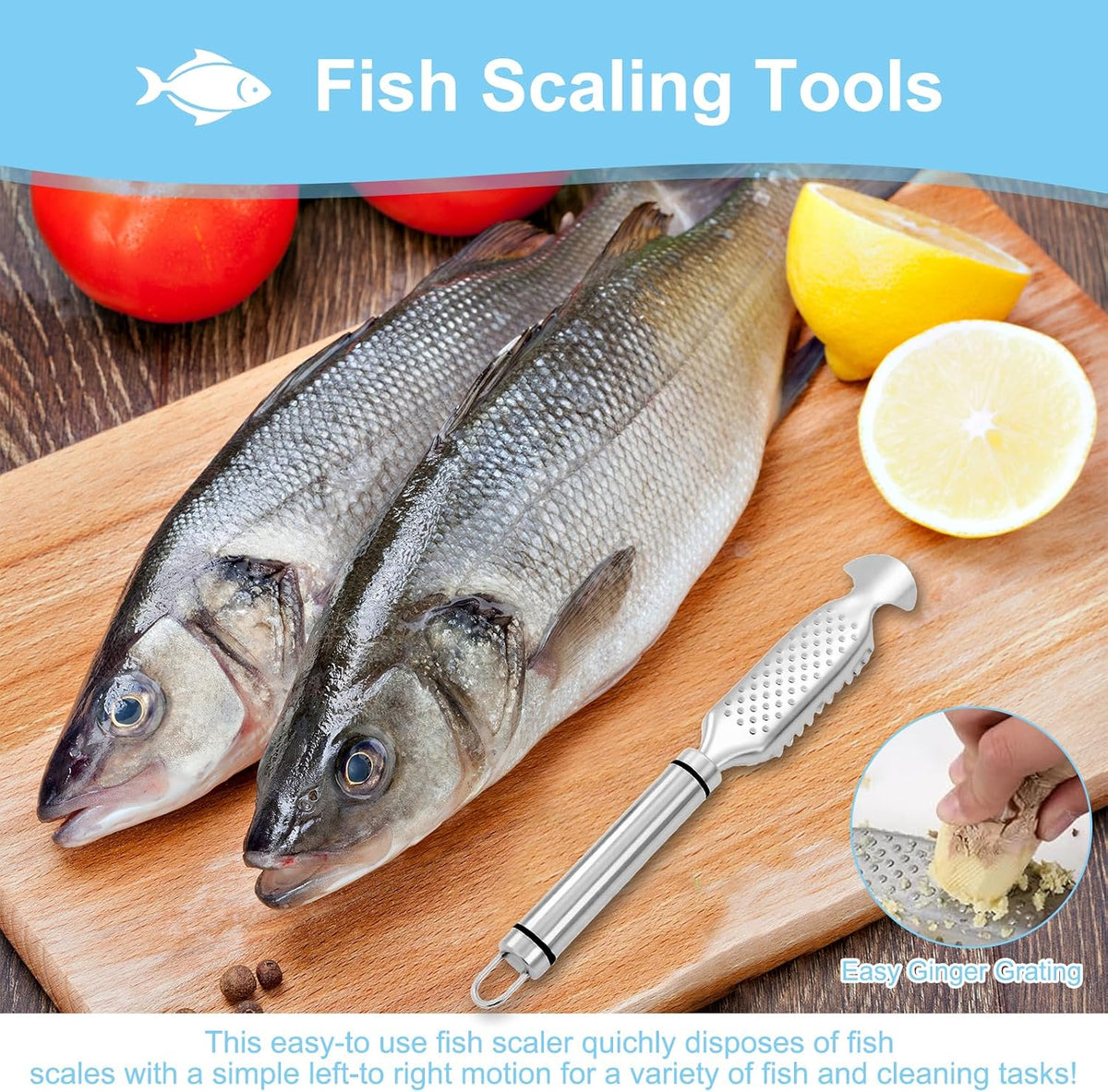 Fish Scaler Remover, Fish Scale Cleaning Kit, Portable Stainless Steel Fish Descaler Tool, Easy Clean, Applicable To Restaurants, Kitchens And Markets