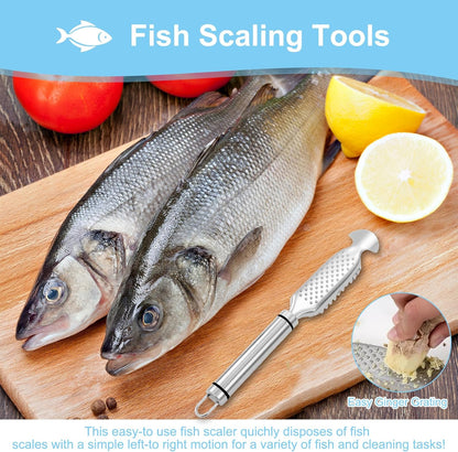 Fish Scaler Remover, Fish Scale Cleaning Kit, Portable Stainless Steel Fish Descaler Tool, Easy Clean, Applicable To Restaurants, Kitchens And Markets