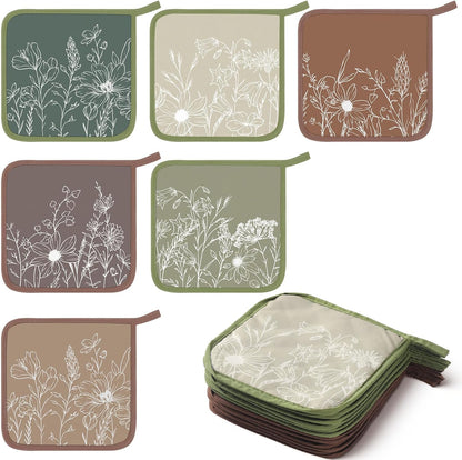 Bencailor 12 Pcs Christmas Wildflower Pot Holders with Pocket