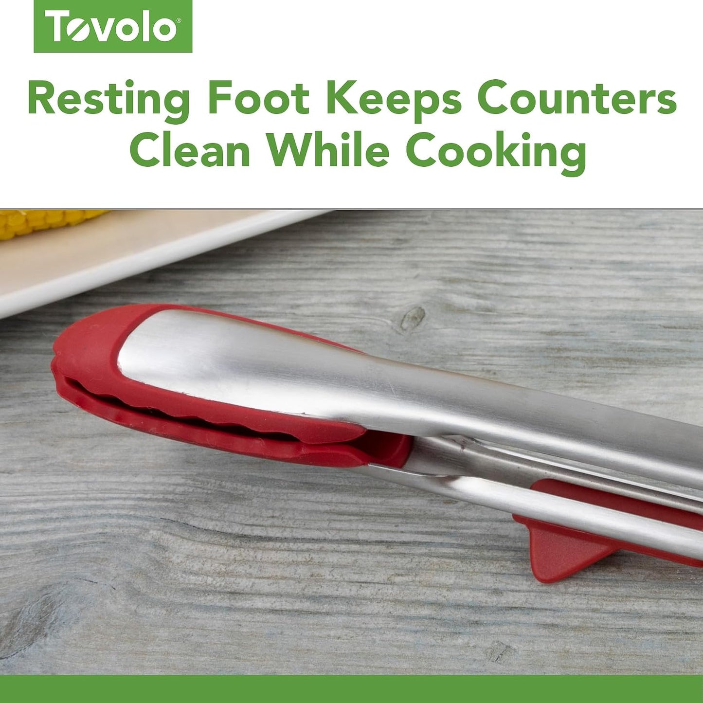 Tovolo Tongs With Silicone Tips Easy Grip 13” Long Kitchen Tongs Stainless Steel Handle For Cooking BBQ, Non Scratch Heat Resistant Locking Metal Silicone Tipped Dishwasher Safe BPA Free, Black