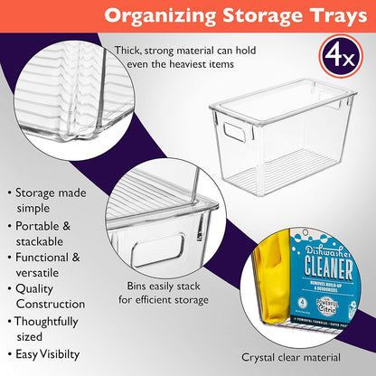CLEARSPACE Plastic Storage Bins with Lids XL – Perfect Kitchen Organization or Pantry Storage – Fridge Organizer, Pantry Organization and Storage Bins, Cabinet Organizers