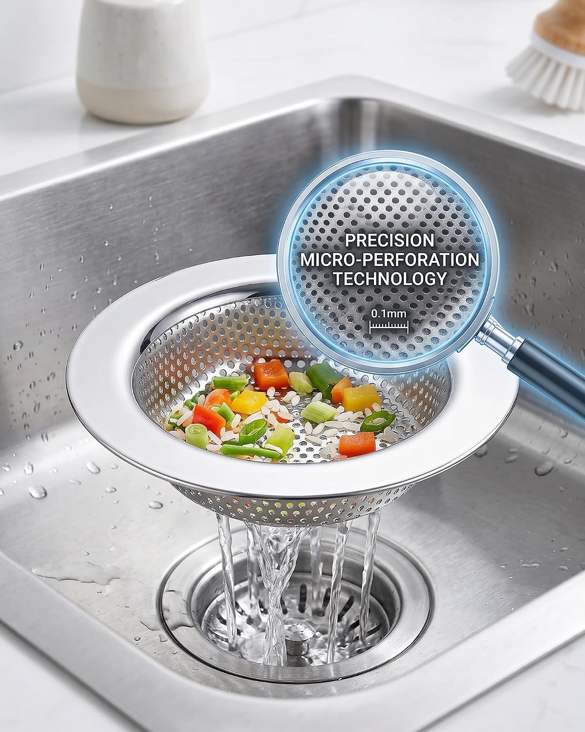 Kitchen Sink Strainer Stainless Steel with 4.33" Rim (2-Pack)