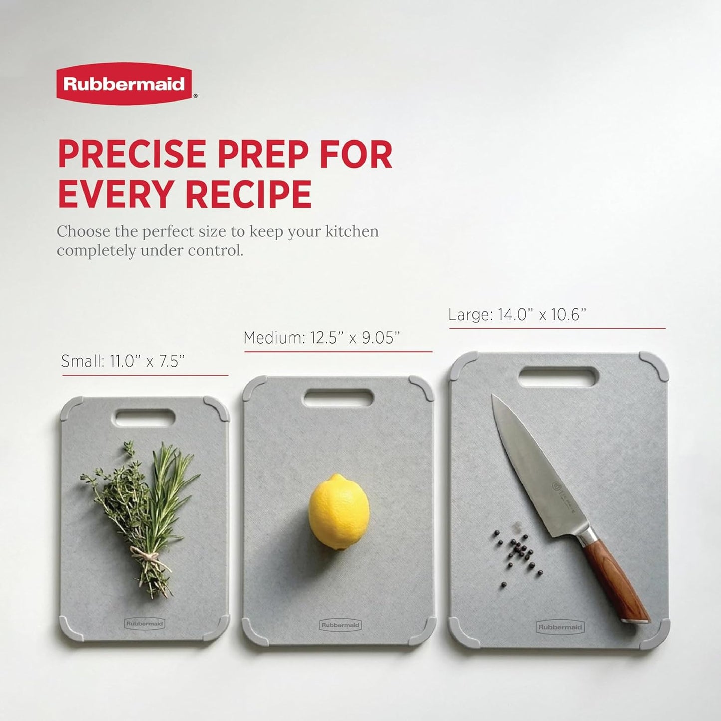 Rubbermaid 3pc Reversible Wheat Fiber Cutting Board Set | Cutting Boards for Kitchen – Dishwasher Safe, Non-Slip Corners, Lightweight & Easy To Store- Large Cutting Board for Meat, Veggies & Fruits