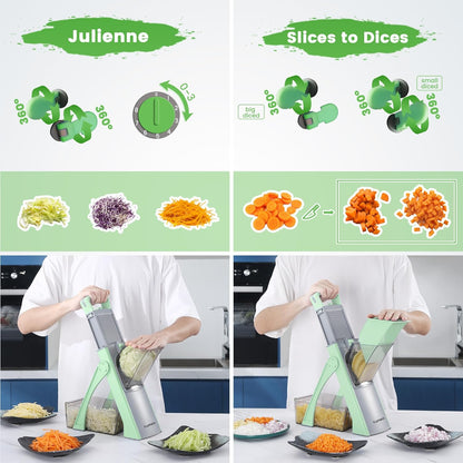 SupMaKin Upgrade Safe Mandoline Slicer Plus, Vegetable Chopper, Potato Slicer, Food Slicer Onion Chopper, Fry Cutter, Veggie Salad Dicer Kitchen Chopping Artifact Gifts (Blue)