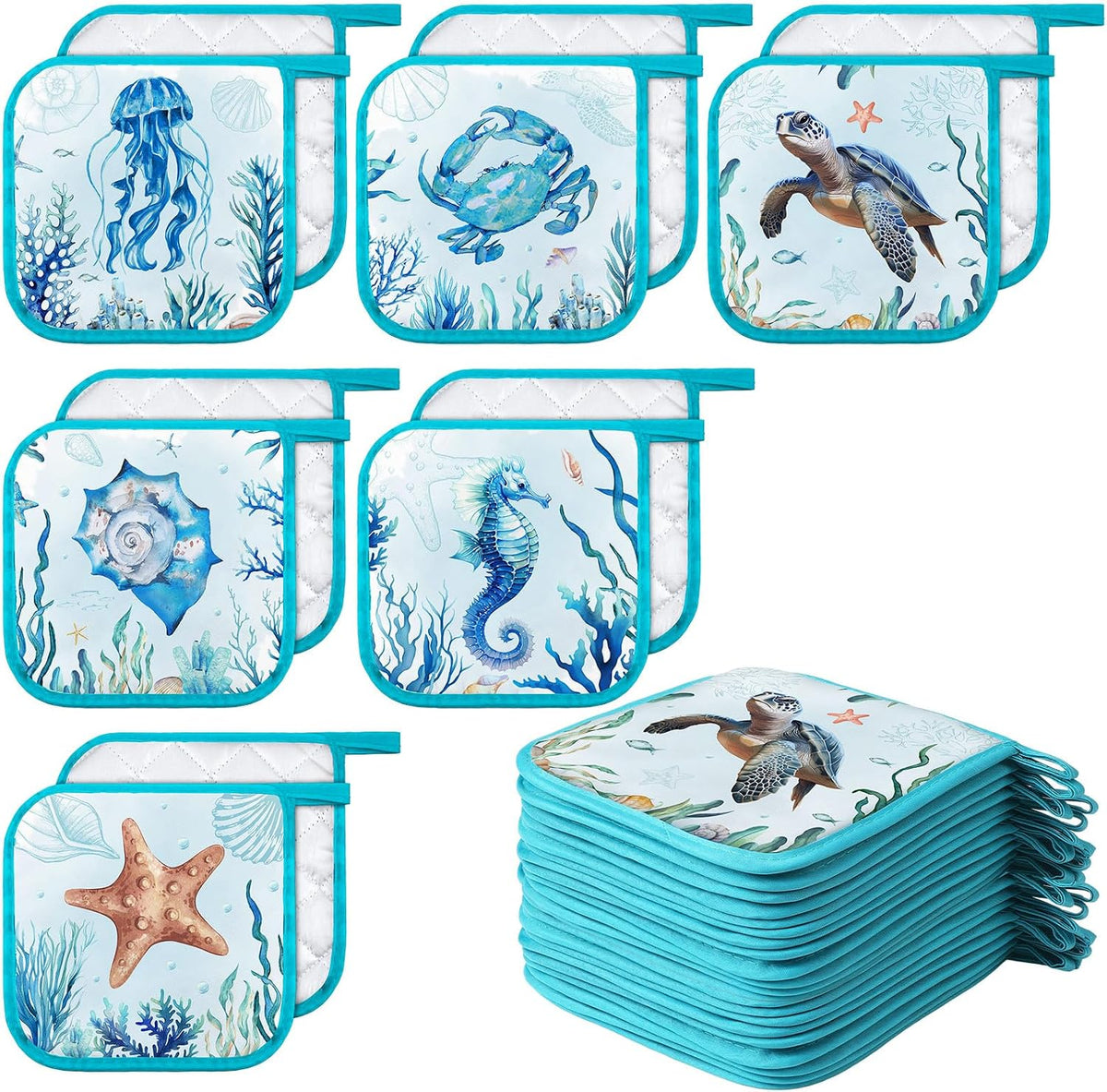 Bencailor 12 Pcs Christmas Wildflower Pot Holders with Pocket