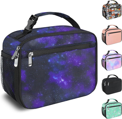 Kids Lunch Box for Boys Girls Lunch Bag Insulated Durable Lunchbox Children Lunch Tote Bag for School Black