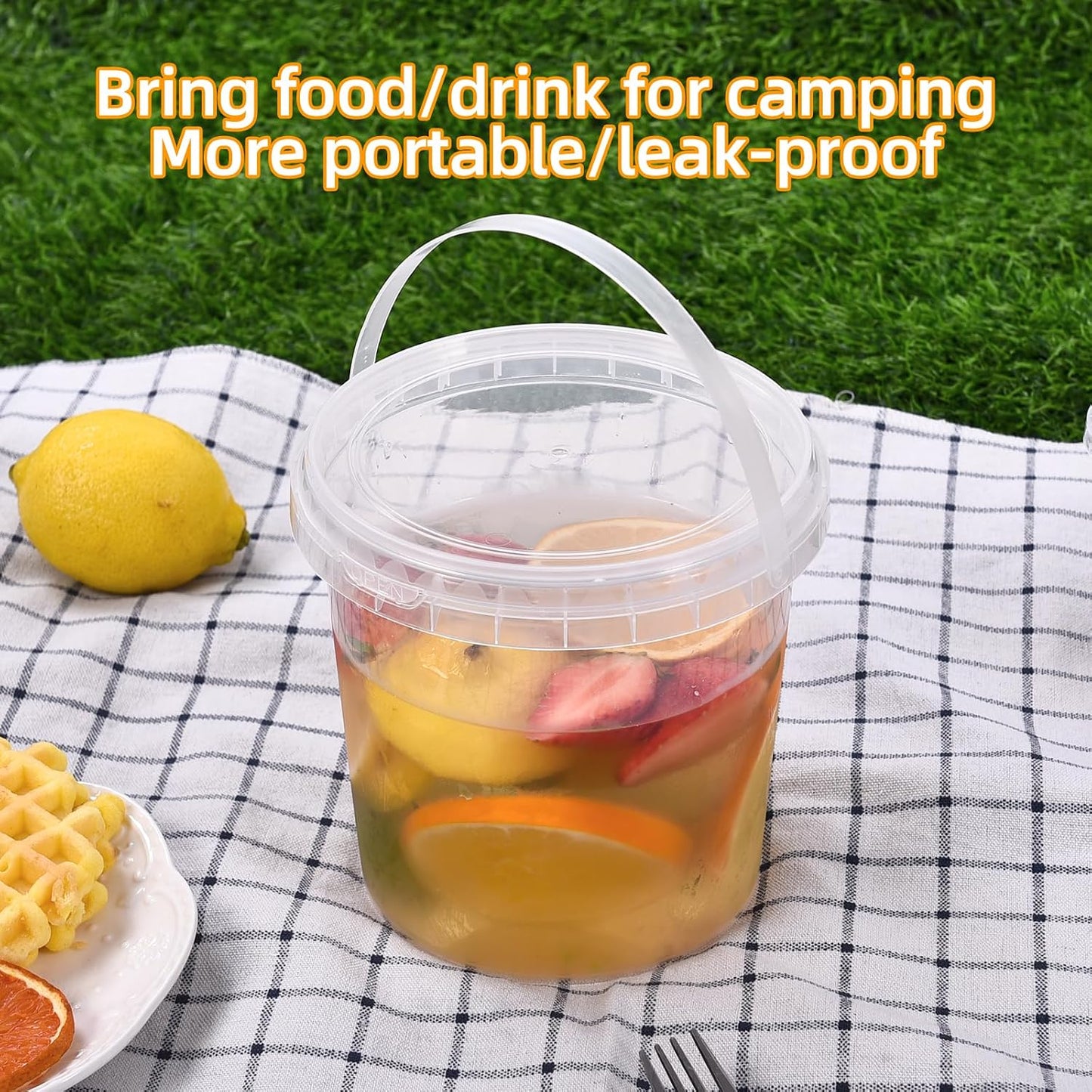 SHPii 88 oz. Square Clear Deli Containers with Lids, BPA-Free, Freezer and Microwave Safe Food Storage Containers, Reusable for Kitchen Storage, Meal Prep, Take-out, Restaurant Supplies.(10 packs)