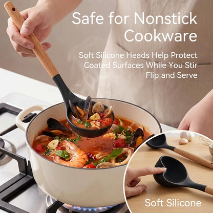 Silicone Kitchen Utensils Set, Heat-Resistant Cooking Utensils, BPA-Free