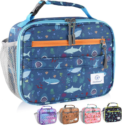 Genteen Lunch Box Kids, Insulated Lunch Bag Kids Boys Girls Back to School, Soft Lunch Box for Men Reusable Lunchbox for Office,Outdoor,School (Black)