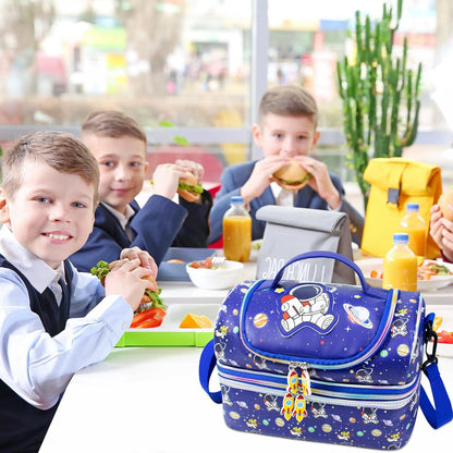 RLGPBON Lunch Bag Kids,Boys Lunch Box,Space Lunch Bag Toddler Teen Boys,School Daycare Cute Travel bags