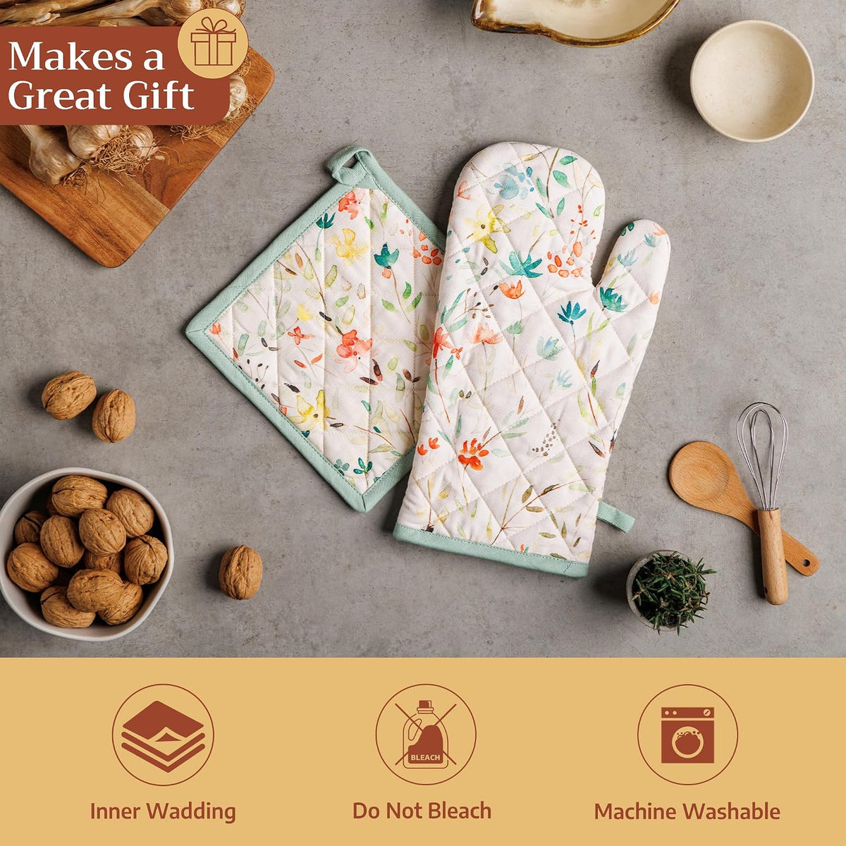 Maison d' Hermine Pot Holders 100% Cotton Potholders (8" x 8") - Colors A