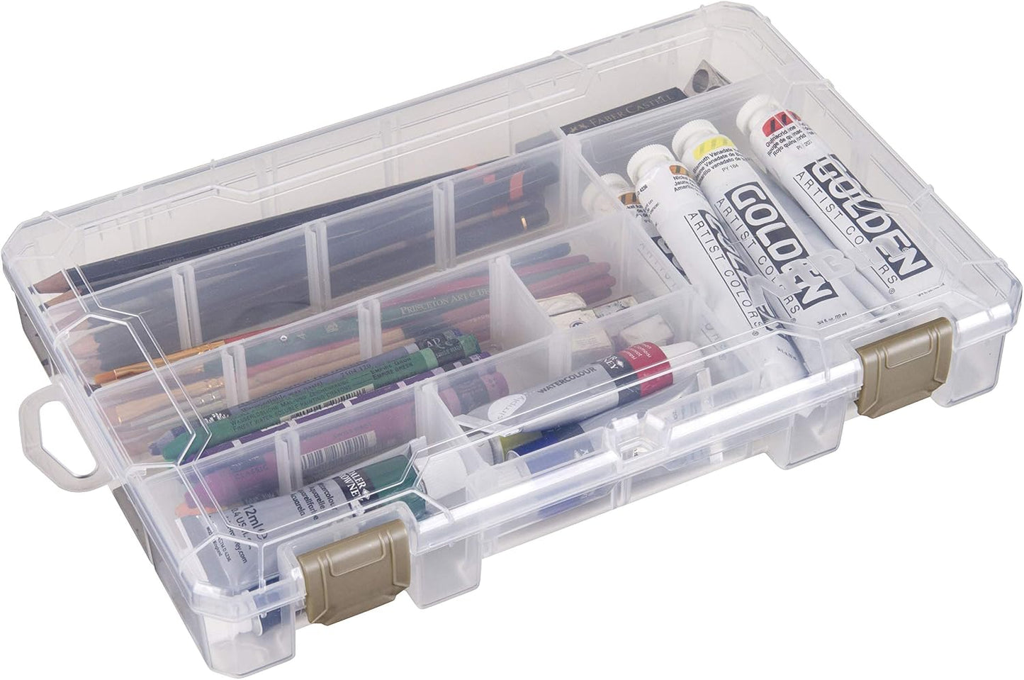 ArtBin Large Solutions Box Clear Art & Craft Organizer with Dividers - Plastic Storage Case for Convenient and Versatile Storage - Ideal for Various Craft Supplies