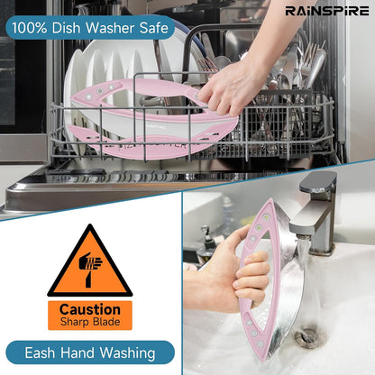Rainspire 12" Pizza Cutter Rocker Blade Stainless Steel Pizza Rocker with Cover Sharp Blade Pizza Knife Dishwasher Safe Kitchen Gadgets Home Essentials, Black