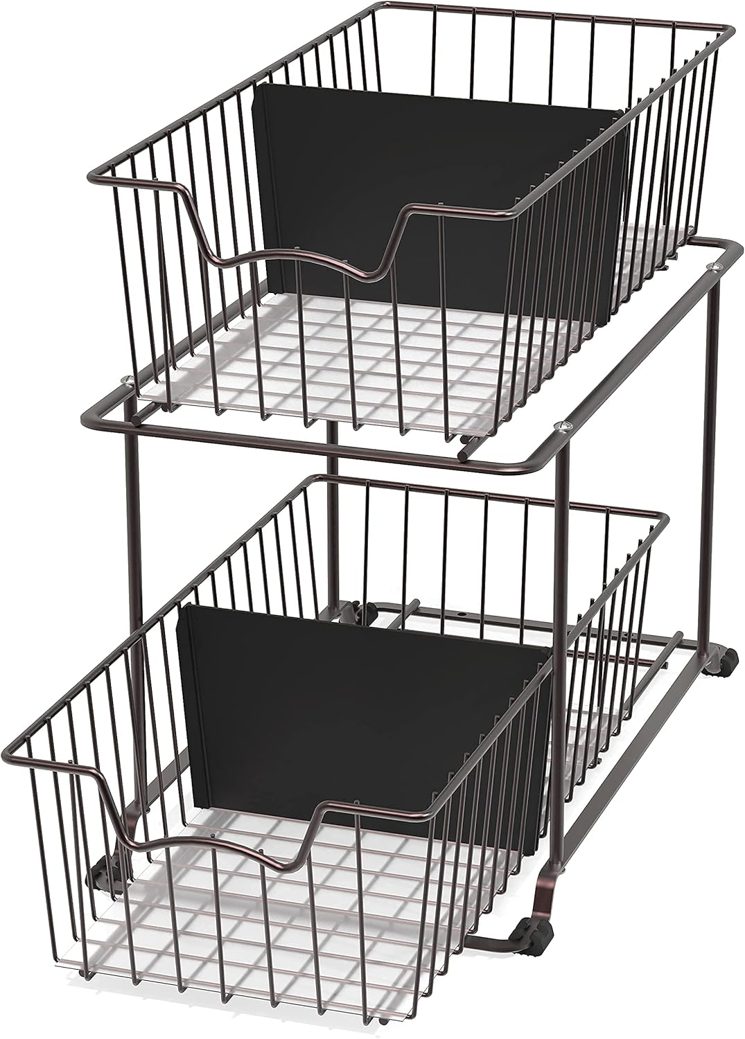 Simple Houseware 2 Tier Cabinet Wire Basket Drawer Organizer, Grey