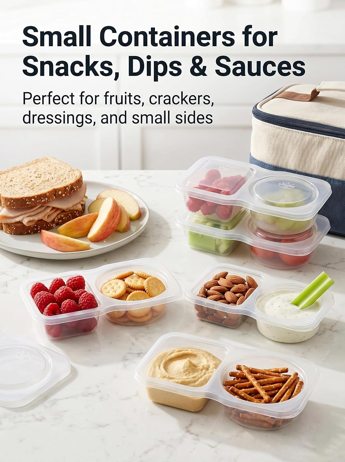 7-in-1 Nesting Soup Containers with Lids, 1 Extra Large (Approx. 1.3 Gallon / 170 oz) + 6 Small (17 oz Each), Leakproof, BPA-Free, Freezer Microwave Dishwasher Safe, Meal Prep Food Storage Set