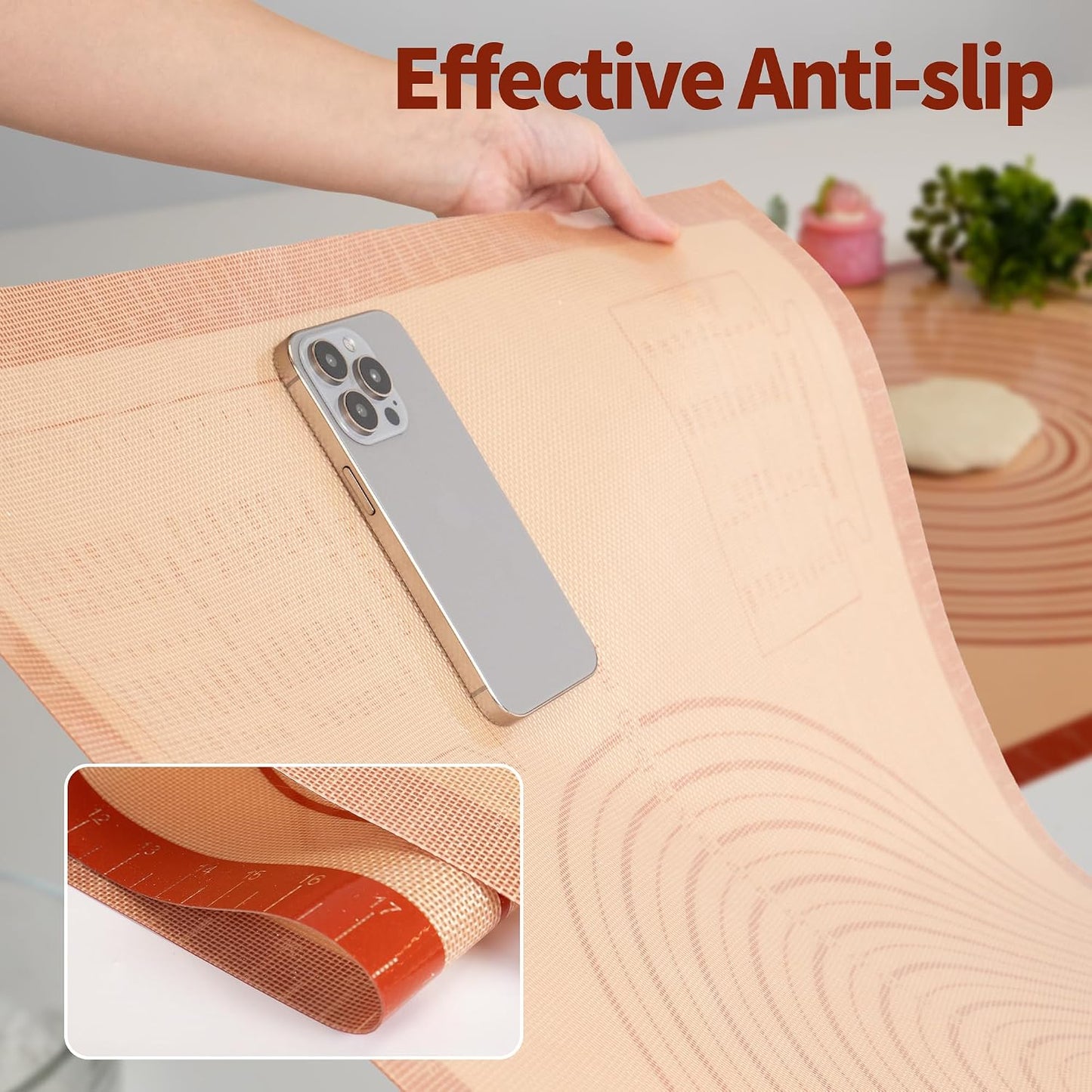 UWILLION Silicone Pastry Mat 36 x 24 Inch Extra Large Baking Mat with Measurement for Counter Dough, Rolling, Fondant, Pie Crust