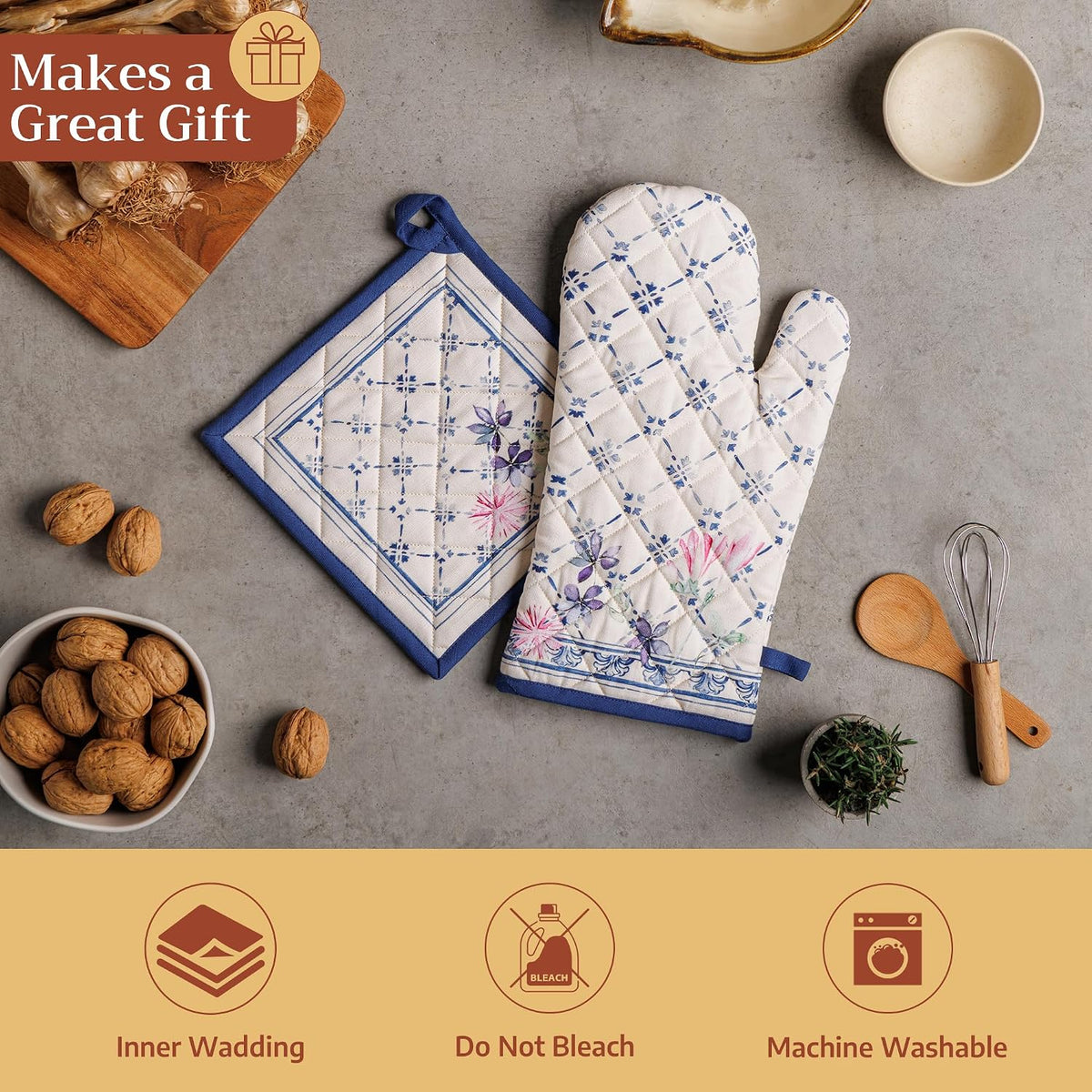 Maison d' Hermine Pot Holders 100% Cotton Potholders (8" x 8") - Colors A