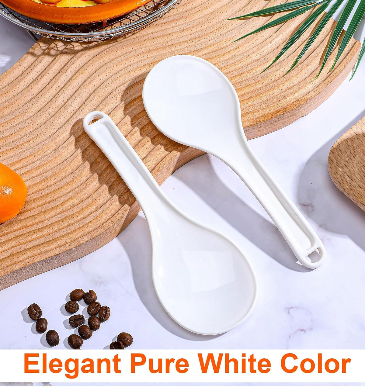 Plastic Rice Paddle, 2PCS Rice Spatula White Plastic