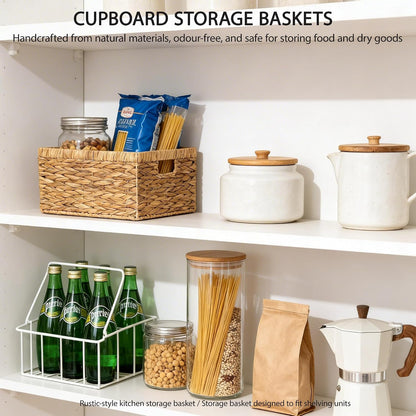 Storage Container, Natural Water Hyacinth Storage Bins Rectangular Basket,Arts and Crafts.