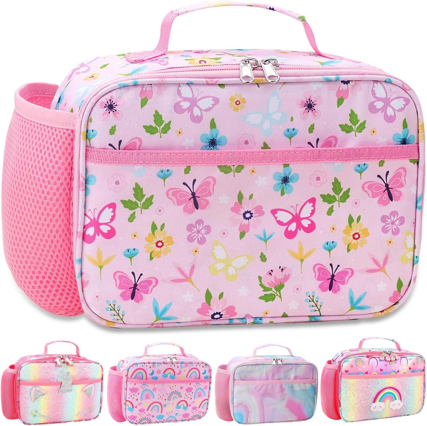 RHCPFOVR Kids Lunch Bag - Insulated Lunch Box for Boys Girls,Washable Lunch Bag and Reusable Toddler Leak-proof Lunchbox for School and Daycare - Colors B