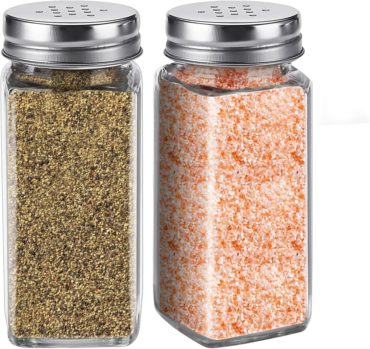 Salt and Pepper Shakers Set,Farmhouse Glass Spice Jars Kitchen Gadgets