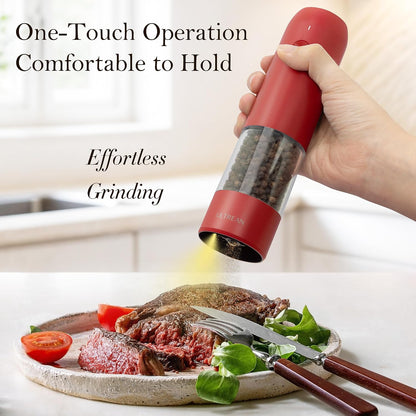 Ultrean Electric Salt and Pepper Grinder Set, Rechargeable,Matte Black