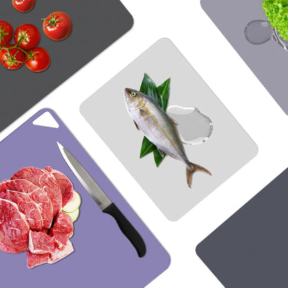 WK Flexible Plastic Cutting Boards for Kitchen, Cutting Board Mats Set of 5, Nonslip Cutting Board for Meat, Thin Cutting Sheets with Hole, Dishwasher Safe, BPA Free, 14.5x11.5"