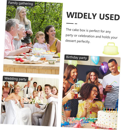 Portable Cake Carrier 9.84 Inch Transparent Plastic Cake Box with Handle and Lid for Household Baking Storage and Outdoor Transport