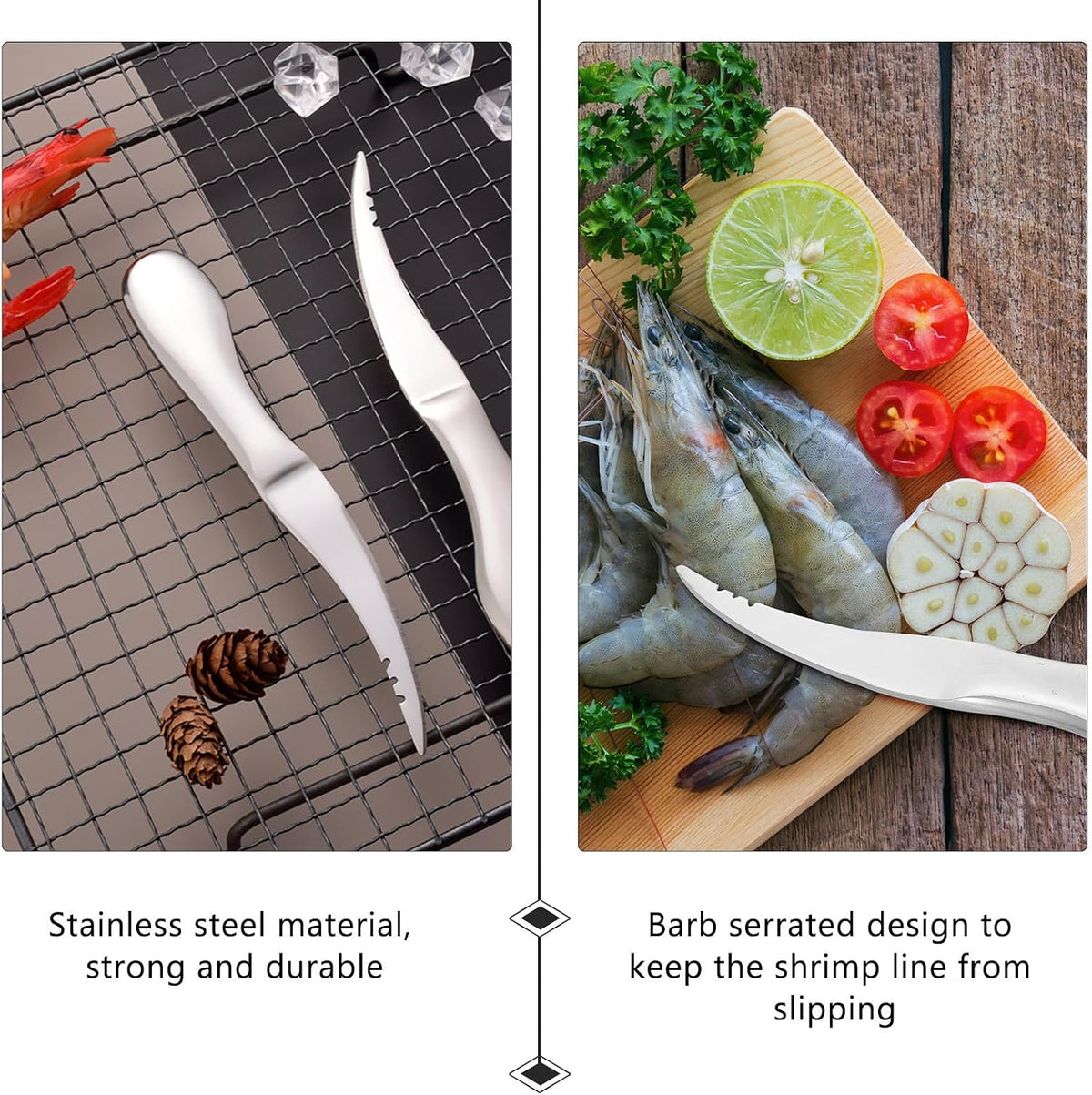 Stainless Steel Shrimp Peeling Tool for Simple Vein Removal