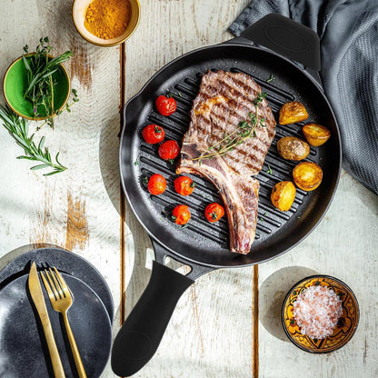 Cast Iron Handle Cover, 3 PCS Silicone Pot Holders Heat Resistant Cast Iron Skillet Handle Covers Silicone Hot Handle Holder for Frying Pans Skillet Cookware Griddles