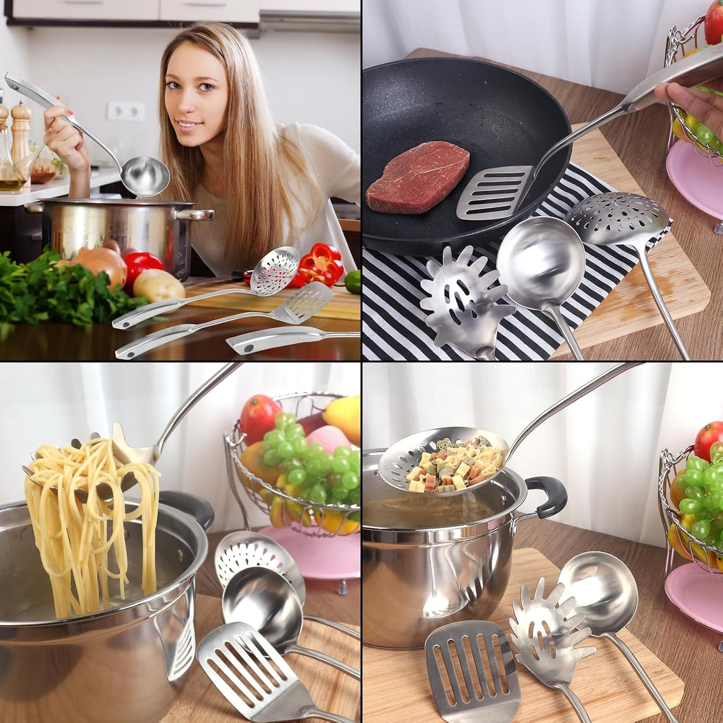 Newness Metal Fish Turner Spatula Stainless Steel for Kitchen Use, Small Griddle Egg Spatula, Flexible, Polished Metal, Corrosion Resistant, Kitchen Slotted Turner with Thin Edge Ideal for Turning,11"