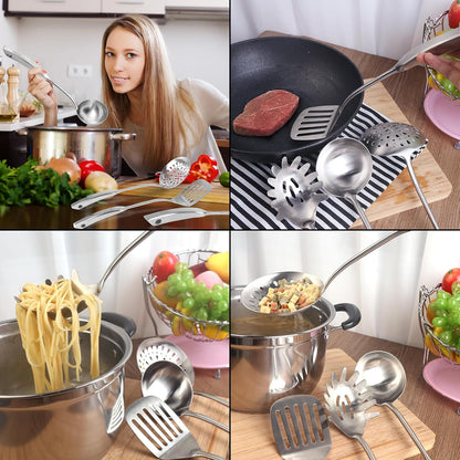 Newness Metal Fish Turner Spatula Stainless Steel for Kitchen Use, Small Griddle Egg Spatula, Flexible, Polished Metal, Corrosion Resistant, Kitchen Slotted Turner with Thin Edge Ideal for Turning,11"