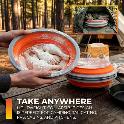 CanCooker Batter Bowl XL: Collapsible, Mess-Free, Dishwasher and Microwave Safe, Chemical-Free in Vibrant Orange