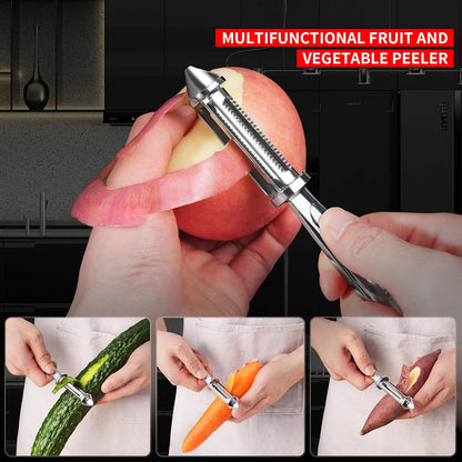 MAD SHARK Ultra Sharp Vegetable Peelers for Kitchen 10 Years No Rust Stainless Steel Serrated Potato Peeler Easy to Use Y Peeler with Durable Non-Slip Ergonomic Grips for Carrots, Fruits, Veggie