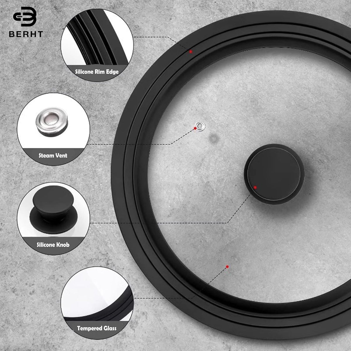 Multi‑Size Tempered Glass Universal Cookware Lid