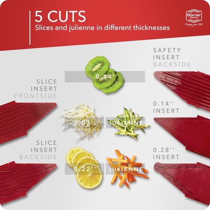 BORNER V Mandoline Slicer Kitchen V1 ClassicLine Starter Set | Vegetable Grater Börner - Quality Made in Germany, Color:White