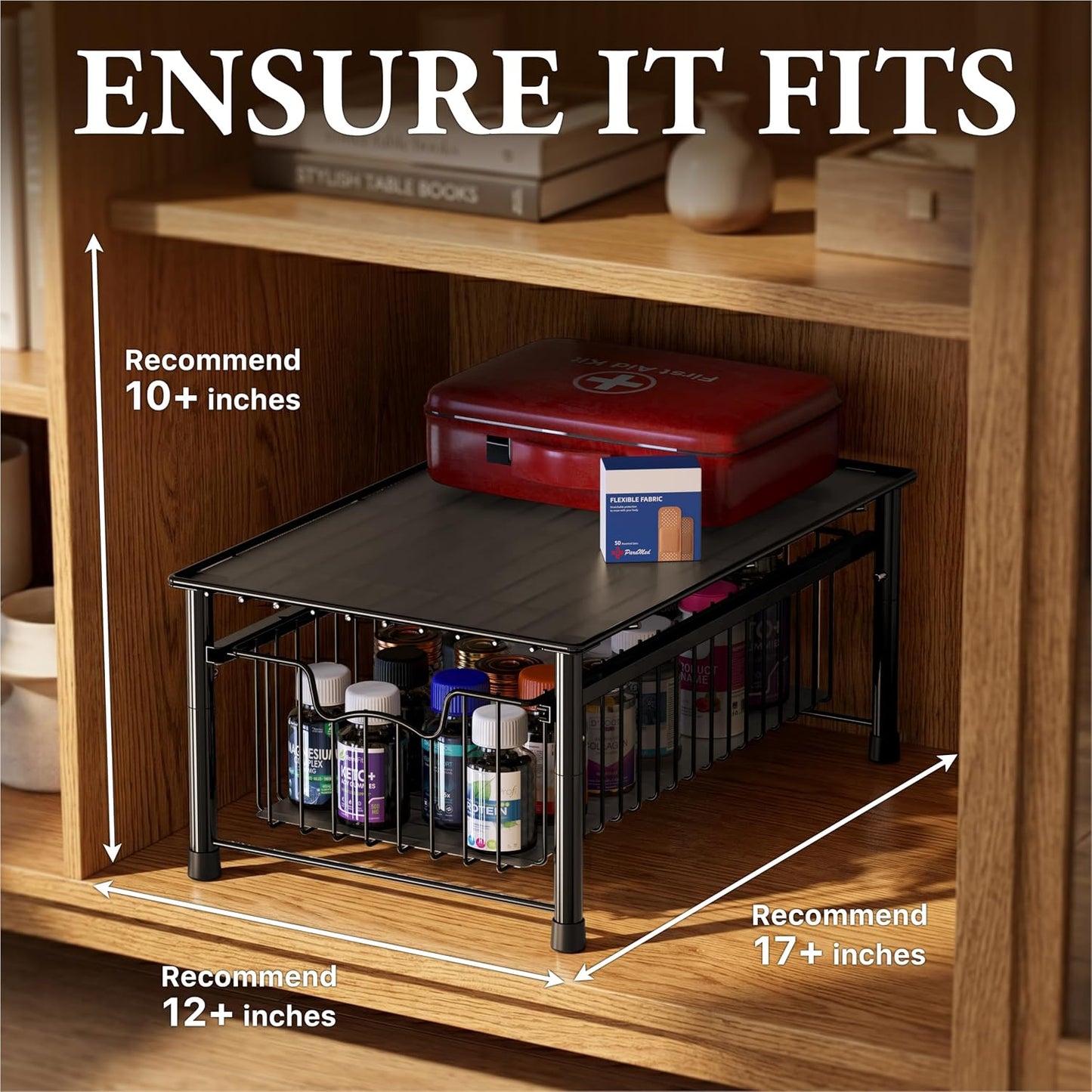 Simple Houseware Stackable Basket Drawer, Chrome