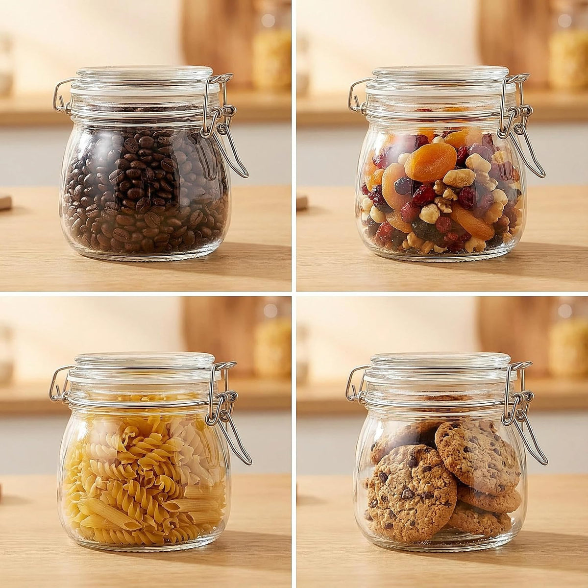 Spice Jars Set of 6, 4 oz Glass Spice Jars with Airtight Lids and Labels, Small Seasoning Jars for Spices, Herbs, Kitchen Spice Organizer