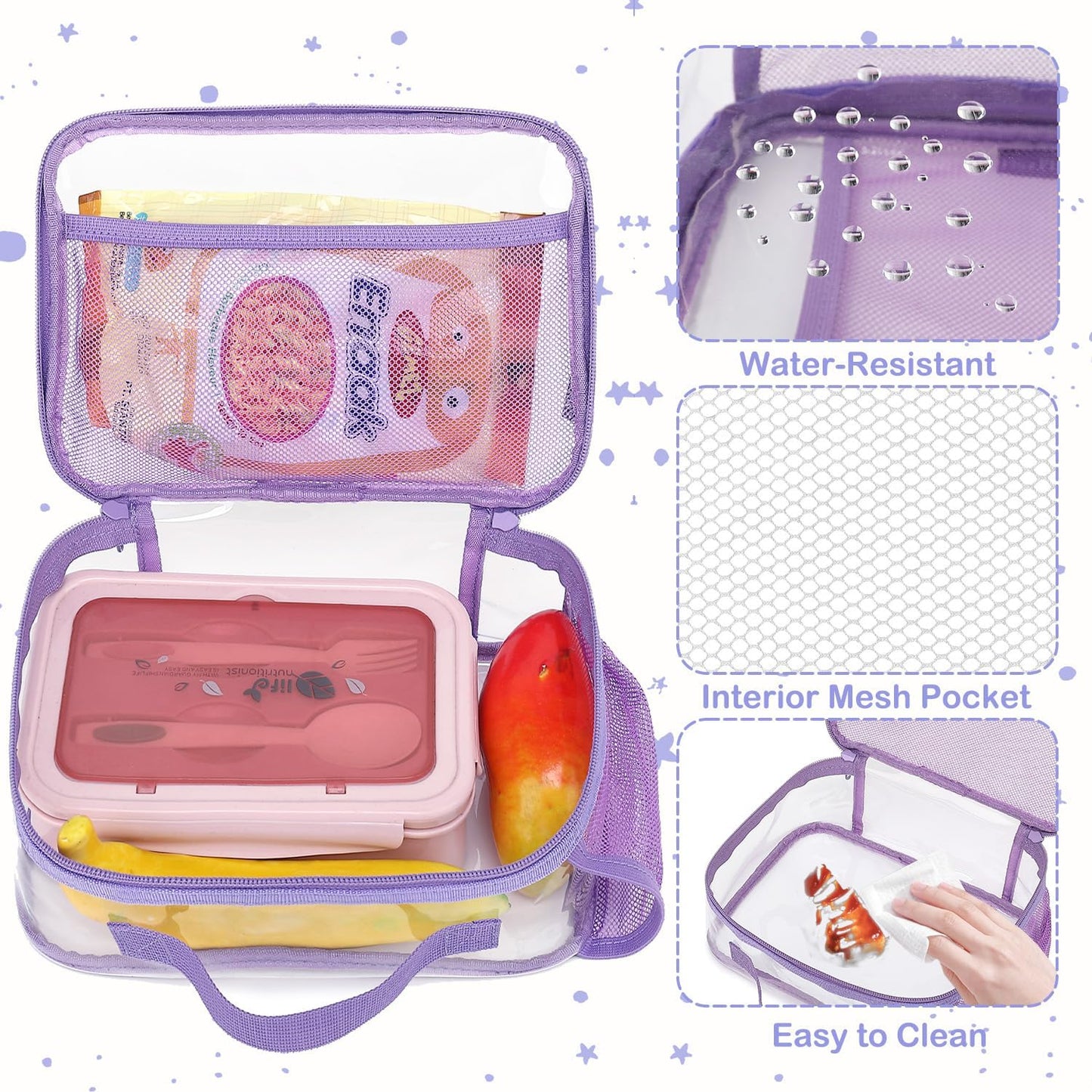 FlowFly Kids Lunch box Insulated Soft Bag Mini Cooler Back to School Thermal Meal Tote Kit for Girls, Boys, Black