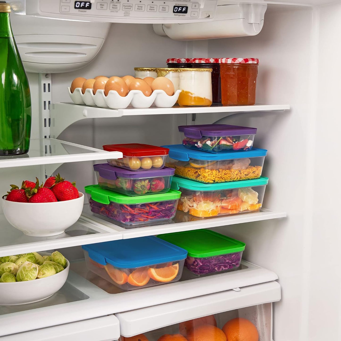 Sistema Nest It Meal Prep Food Storage Containers, 3 Compartments, 8 Cups, BPA-Free, 5-Pack