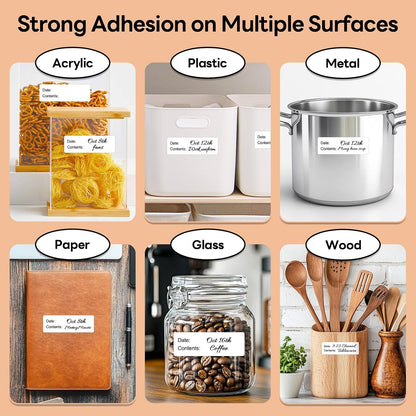 1" x 3" Freezer Labels, 350 PCS Removable Food Storage Stickers, 2 Color Waterproof & Oil-Resistant Write-On Freezer Labels for Kitchen, Refrigerator, Meal Prep, and Containers, TRSTGIX