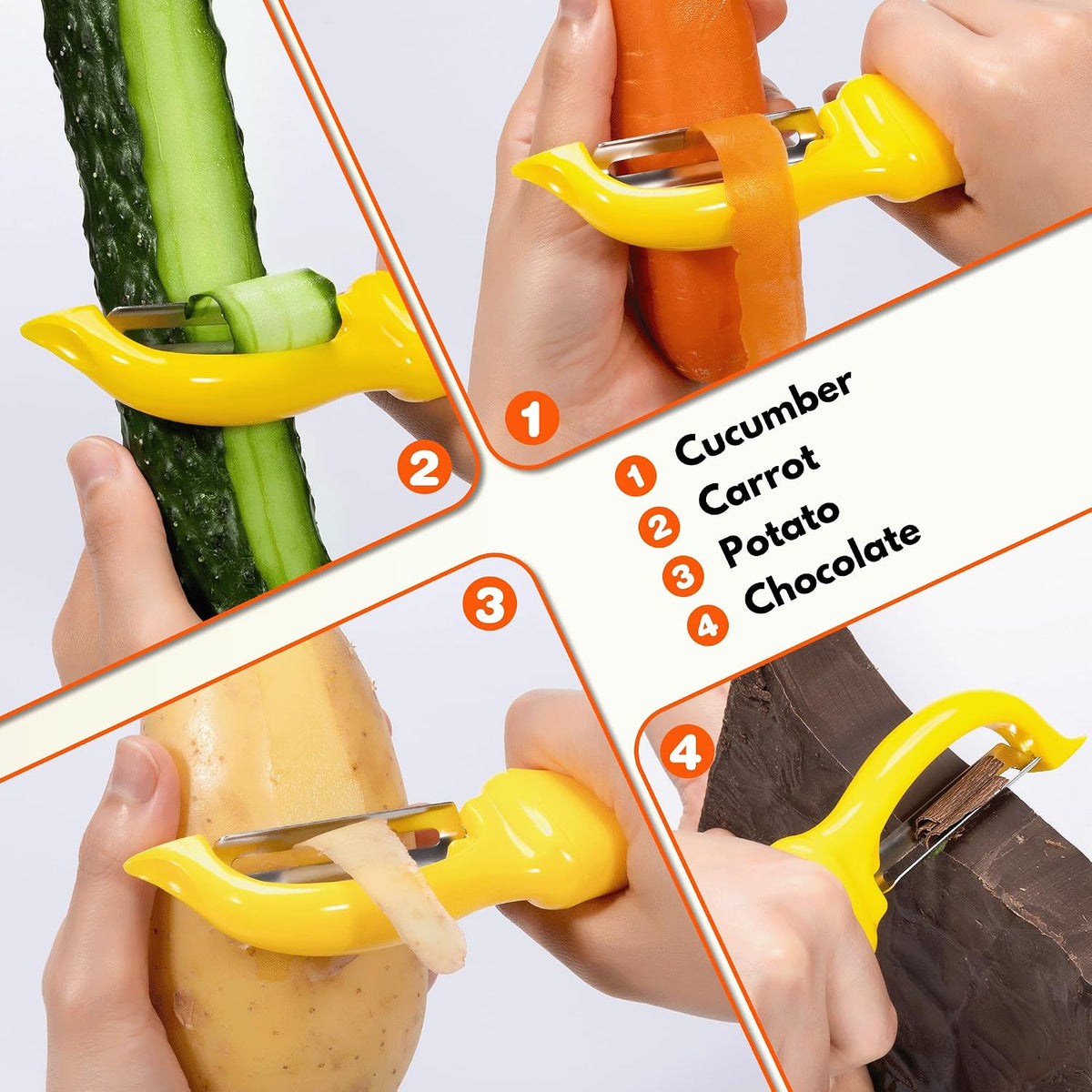 Swivel Vegetable Peeler Soft Comfort Handle Sturdy Long-Lasting Black