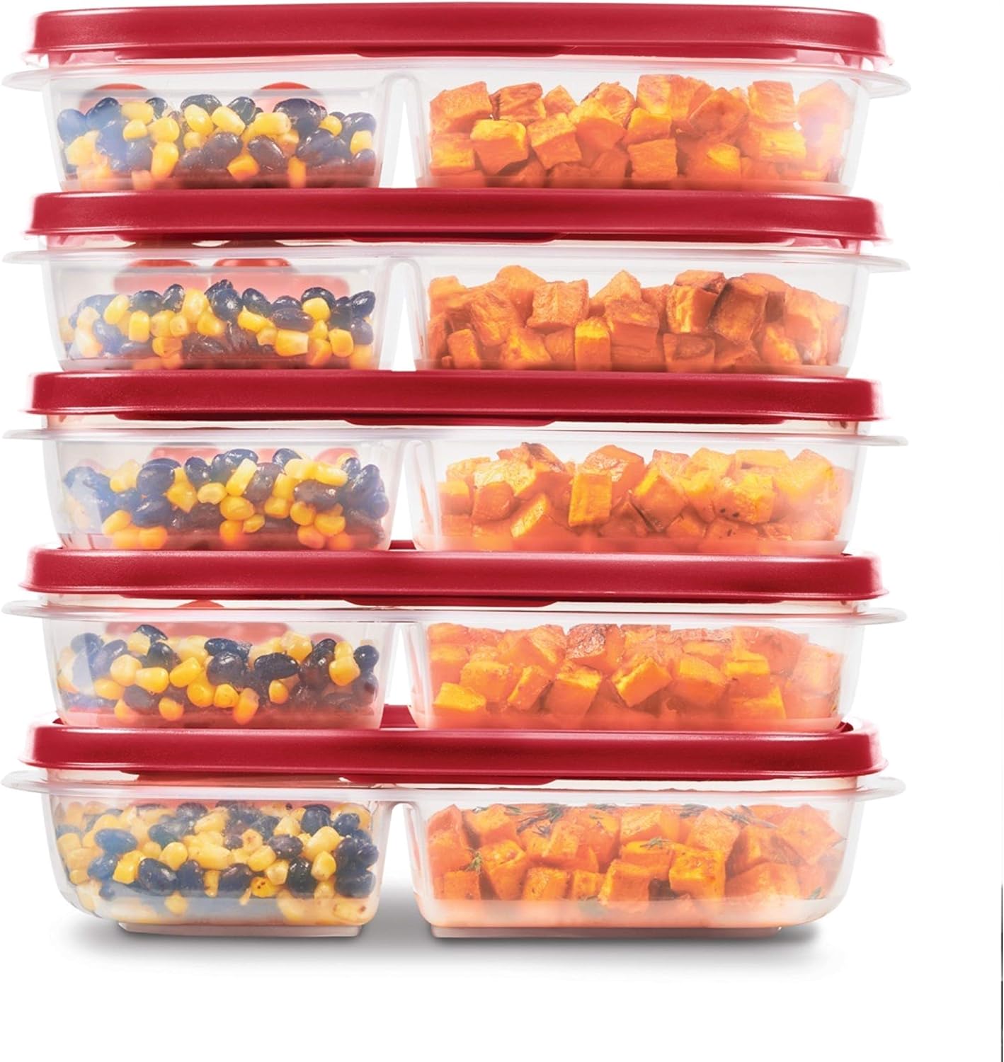 Rubbermaid EasyFindLids Meal Prep Containers 5.1 Cup Red