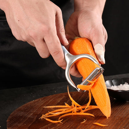 Vegetable Apple Peelers for Kitchen, Fruit, Carrot, Veggie, Potatoes Peeler, with Ergonomic Non-Slip Handle Sharp Stainless Steel Blade Good Sturdy with Julienne Function, 2-in-1, Silver