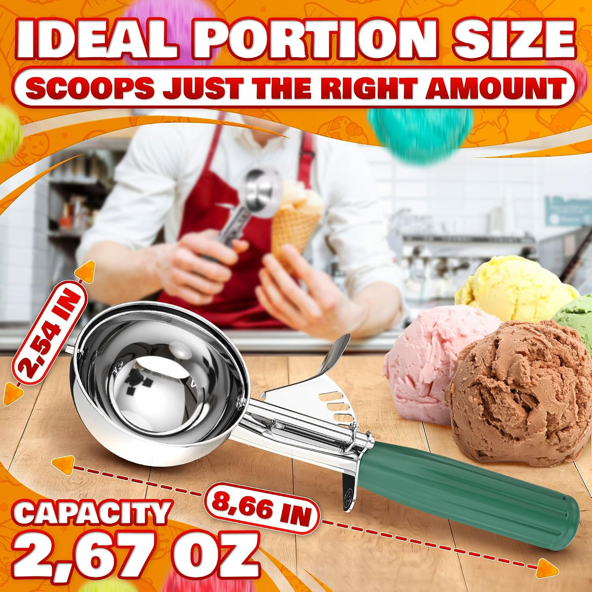 Cookie Scoops for Baking, Stainless Steel in #16, #20, #30