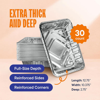 Aluminum Pans 9x13 Disposable Aluminum Foil Pans with Lids [10-Sets] Large Baking Pan Trays - Heavy Duty Tin Tray & Lid - Half Size Chafing Dishes for Roasting, Cooking, Heating or Steam