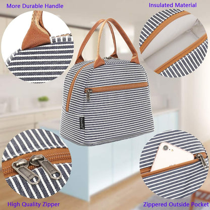 FlowFly Insulated Lunch Cooler Bag - Tote Bag Organizer for Women/Men, Black - Colors A