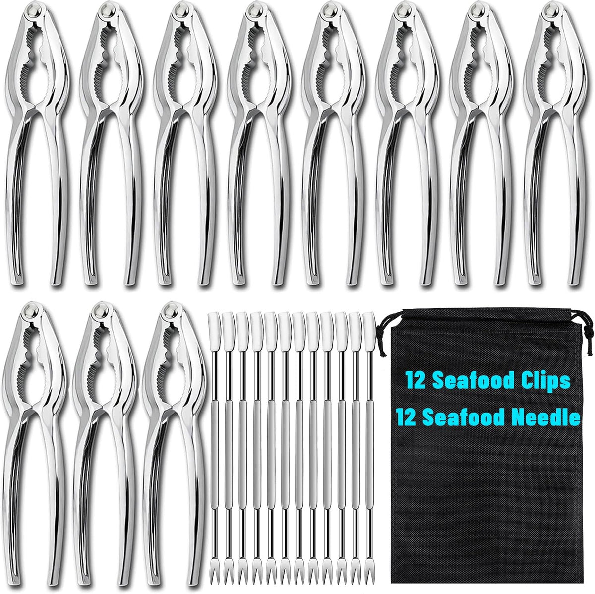 24 Pcs Crab Crackers and Tools, Nut Crackers Seafood Tools