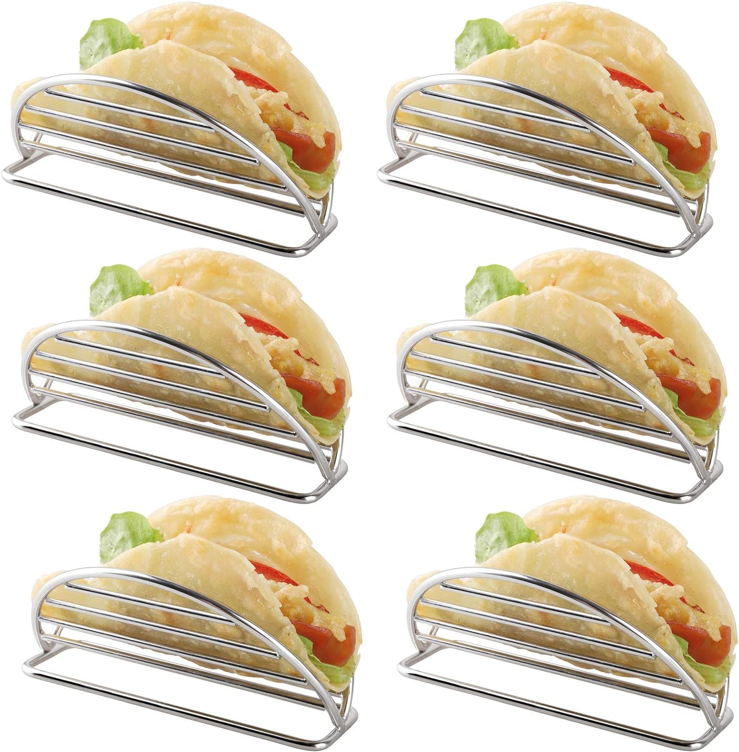 Taco Holders Stand Stainless Steel Taco Rack Tray Stand Up Holder Kitchen Set for Tortillas, Burritos, Parties & Restaurants (Taco Holder)