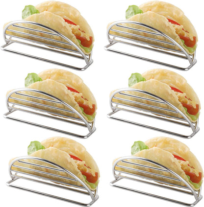 Taco Holders Stand Stainless Steel Taco Rack Tray Stand Up Holder Kitchen Set for Tortillas, Burritos, Parties & Restaurants (Taco Holder)